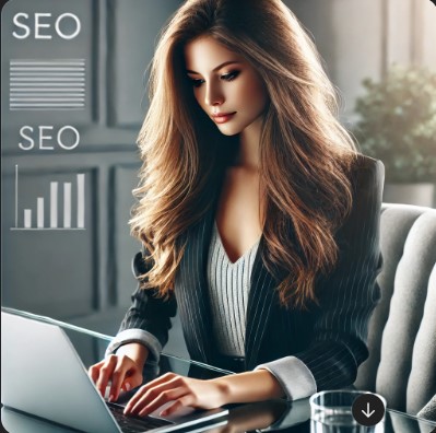 A digital marketer is working on website SEO related work using a laptop.